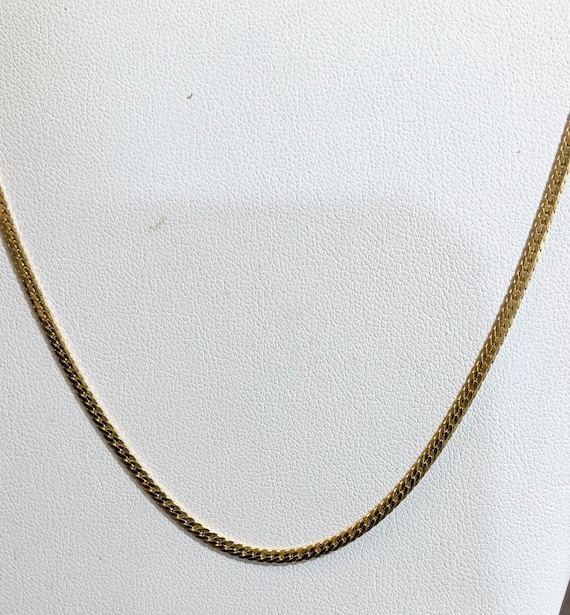 Vintage 1960s New Old Stock Yellow Gold Plate Woven Long Necklace Chain 30” 2mm