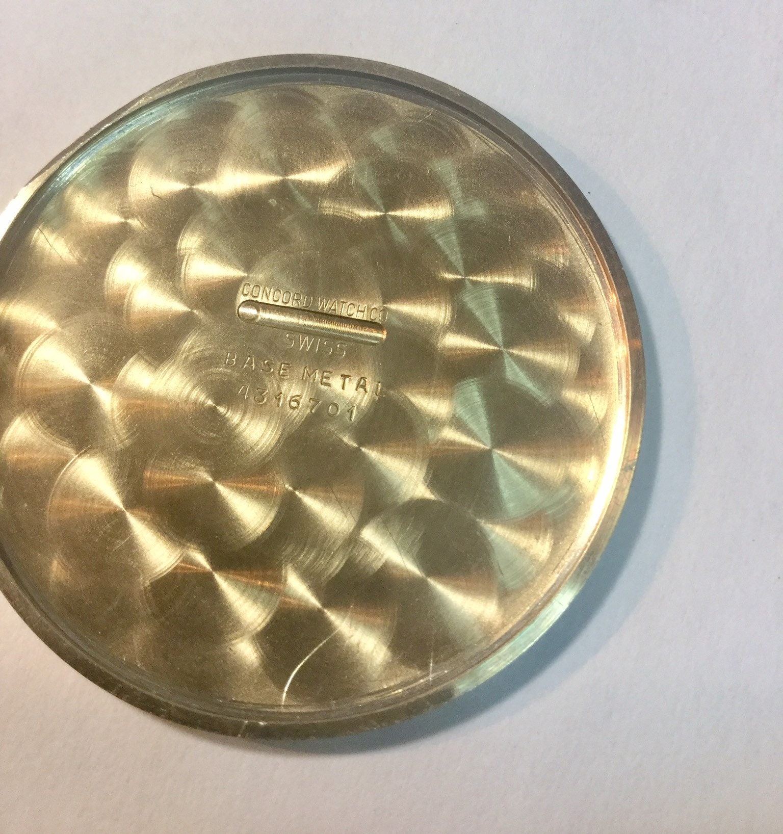 1970s Concord Swiss Pocket Watch 17J 50mm Gold Plate Case Running