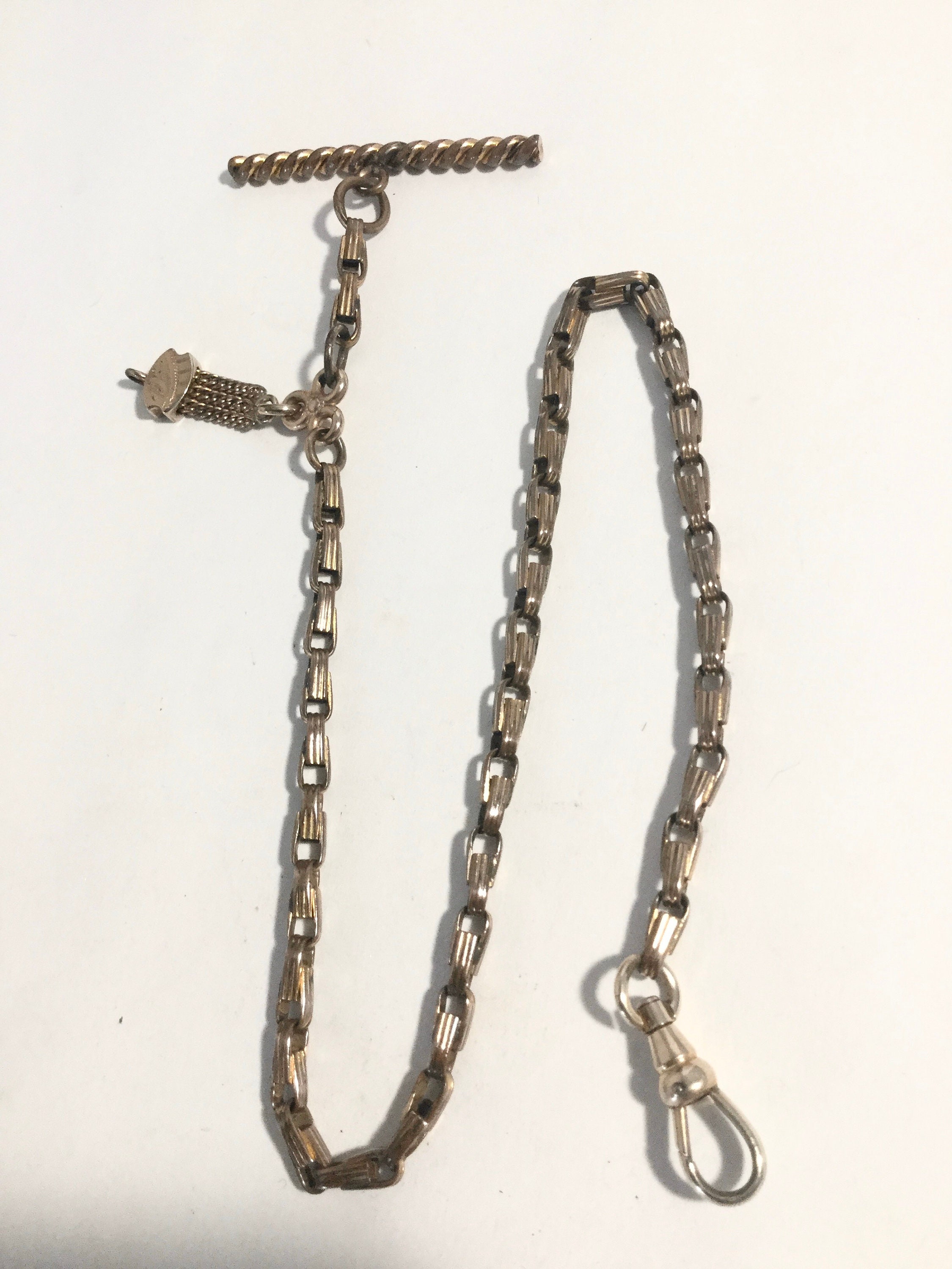 Vintage 1930s Simmons Gold Filled Pocket Watch Chain 12” 3mm