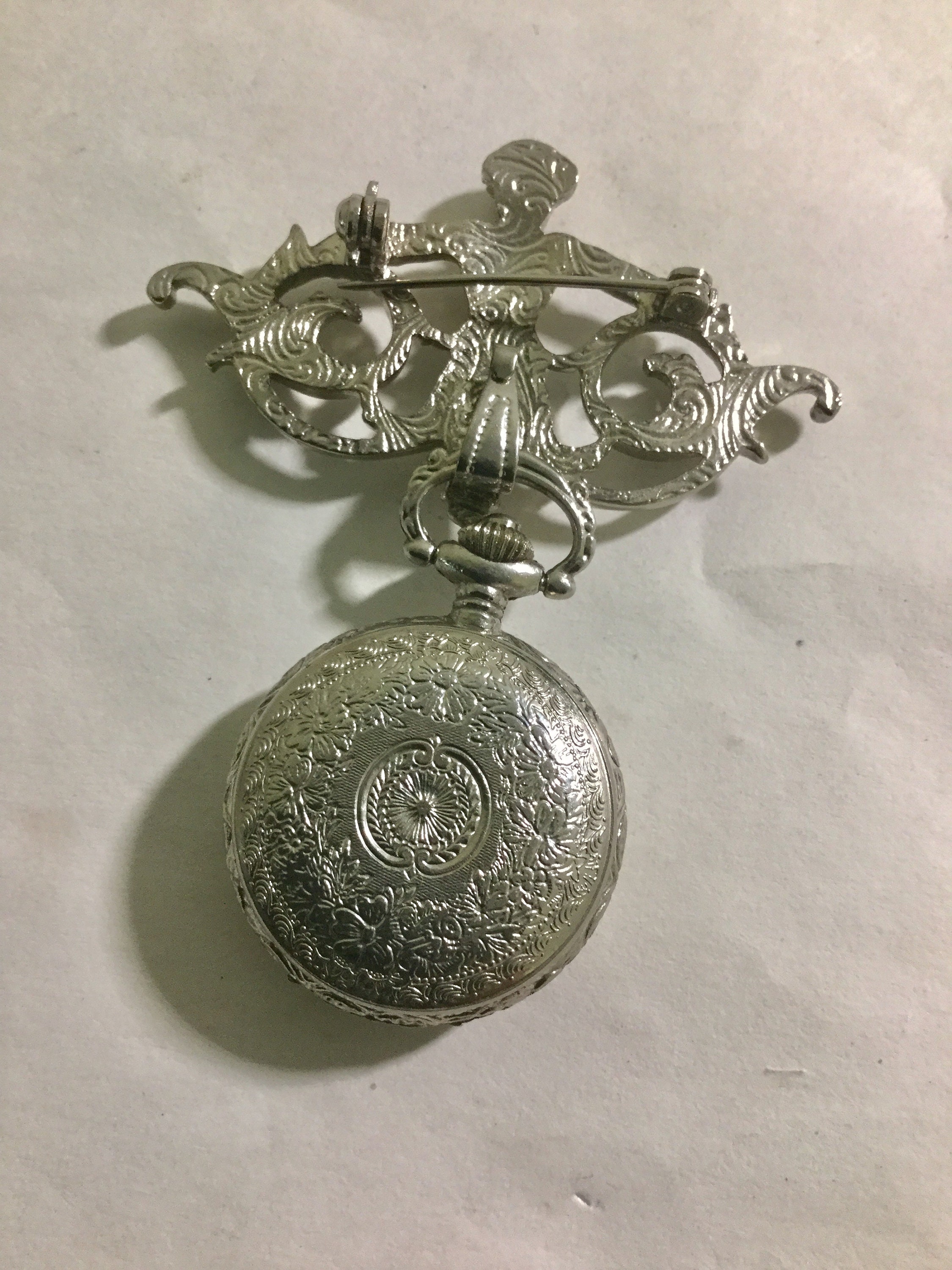 1990s Brooch Watch 1928 Quartz Watch 27mm Brooch 52mm 2 1/2 inches Long