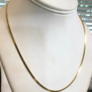 Vintage 1960s New Old Stock Yellow Gold Plate Necklace 18” 2mm