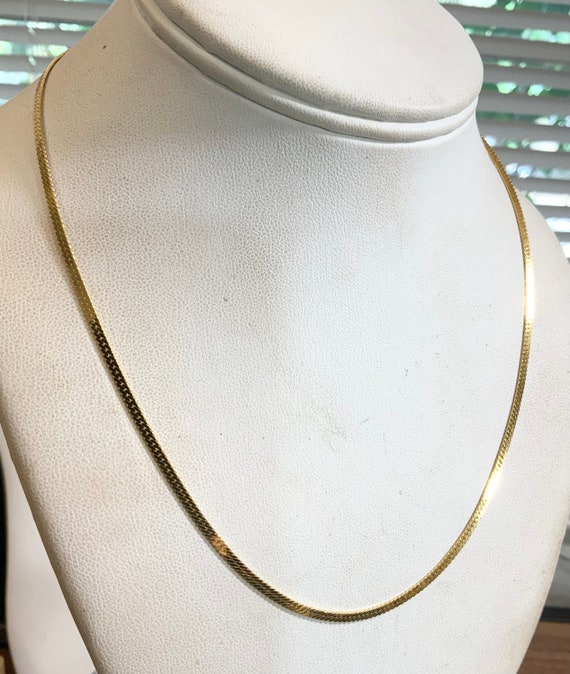 Vintage 1960s New Old Stock Yellow Gold Plate Necklace 18” 2mm