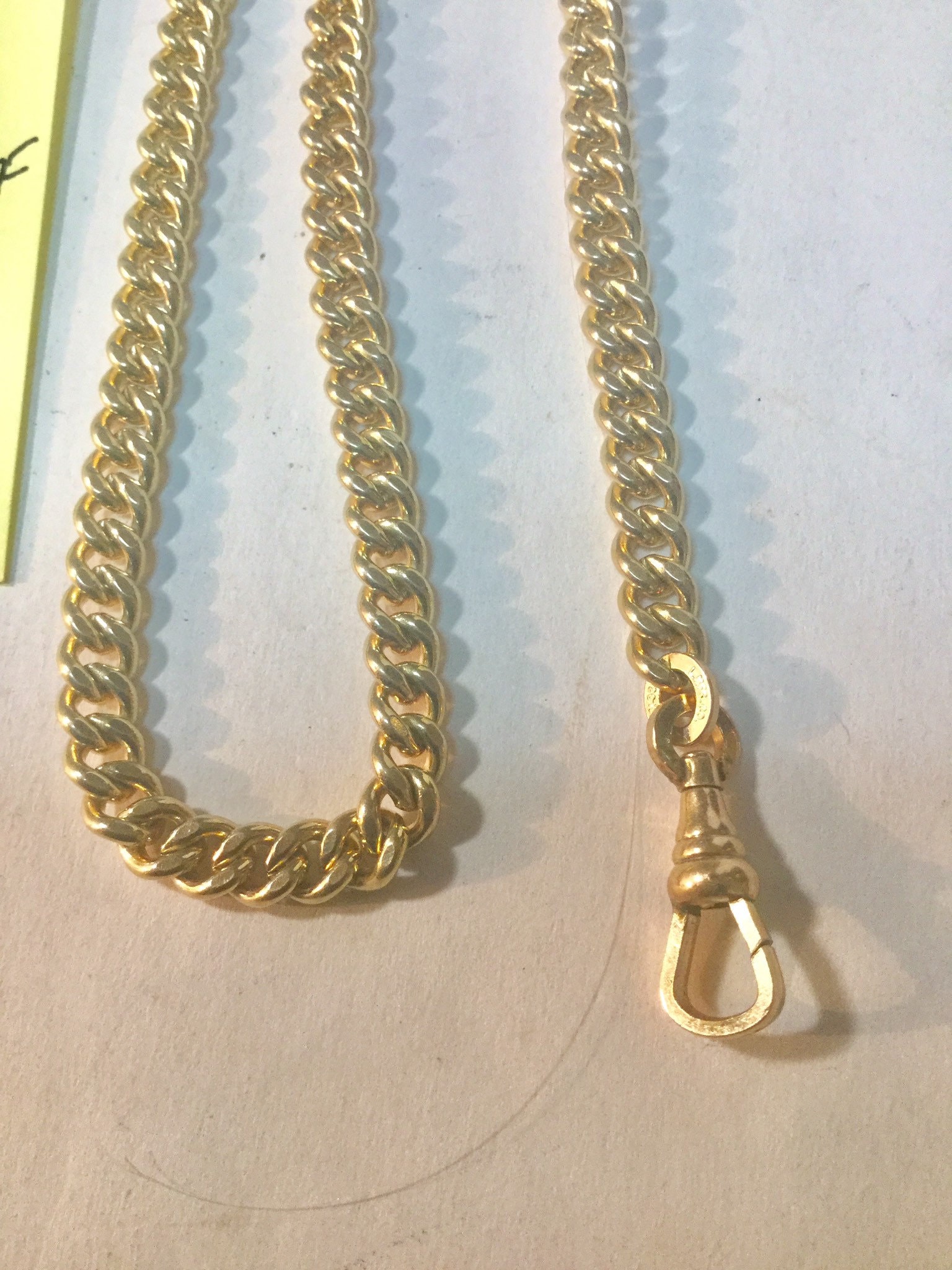 Vintage 1950s Gold Filled Pocket Watch Chain 13 Inches 4mm 1/20 12K GF