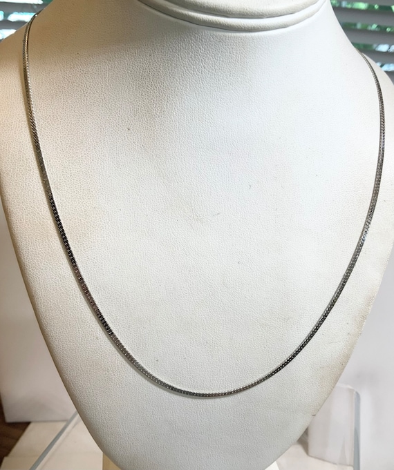 Vintage 1960s New Old Stock White Gold Plate Woven Necklace 24” 2mm