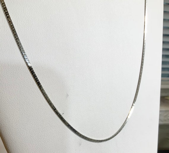 Vintage 1960s New Old Stock White Gold Plate Long Necklace Chain 30” 2mm