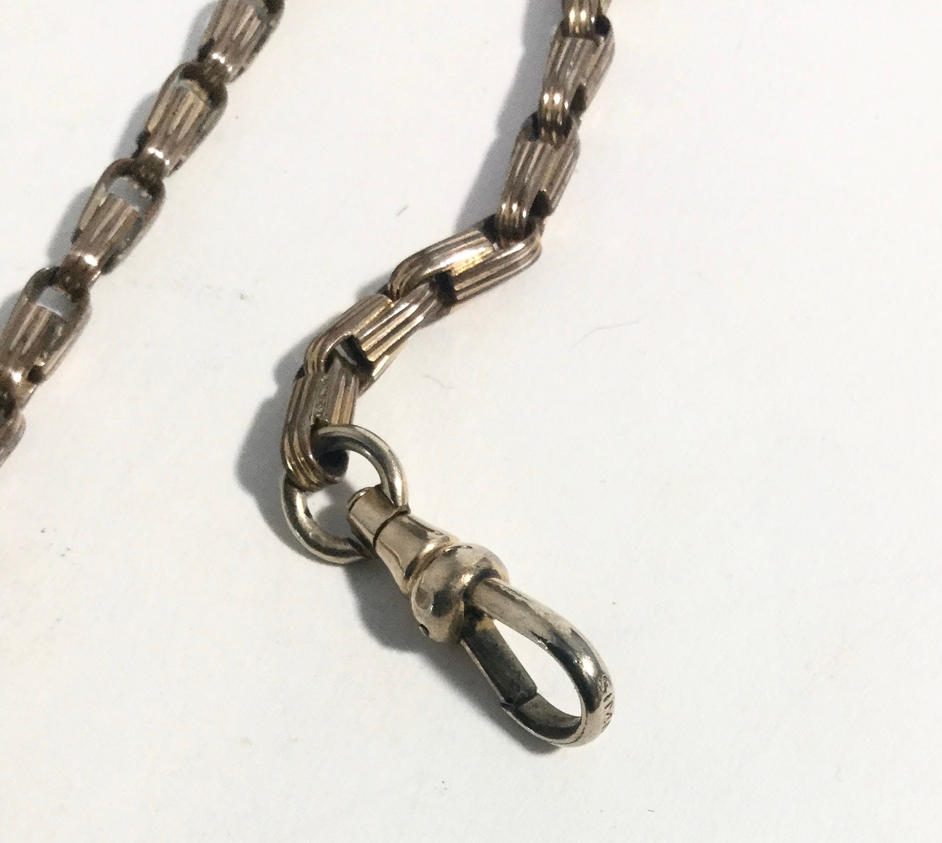 Vintage 1930s Simmons Gold Filled Pocket Watch Chain 12” 3mm