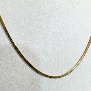 Vintage 1960s New Old Stock Yellow Gold Plate Long Necklace 30” 2mm