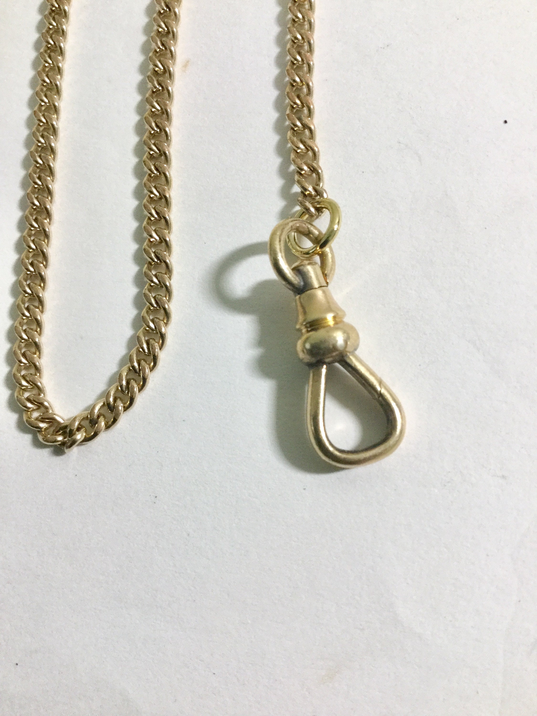 1950s Pocket Watch Chain 20 Inches Simmons Gold Filled 2mm