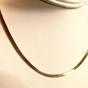 Vintage 1960s New Old Stock Yellow Gold Plate Choker Necklace 16” 2mm