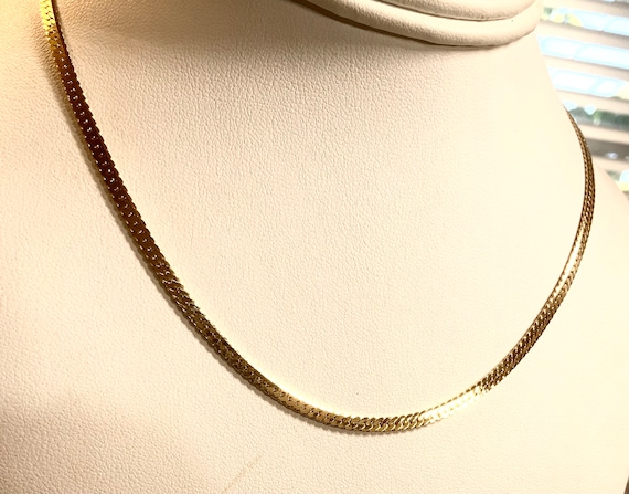 Vintage 1960s New Old Stock Yellow Gold Plate Choker Necklace 16” 2mm