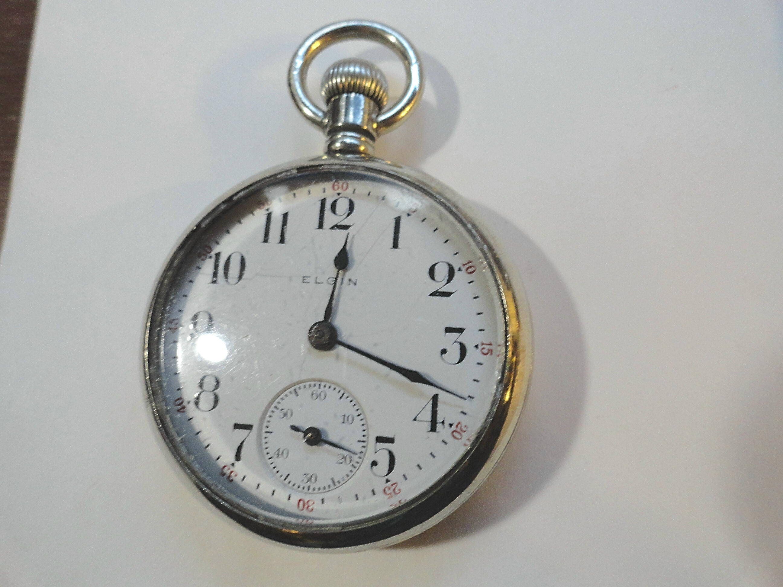 1917 Elgin Pocket Watch 7 Jewel 18 Size 54MM Running