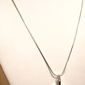 Vintage 1960s New Old Stock White Gold Plate Cross Necklace 18” 17mm Cross