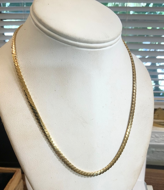 Vintage 1960s New Old Stock Yellow Gold Plate Necklace 18” 3mm