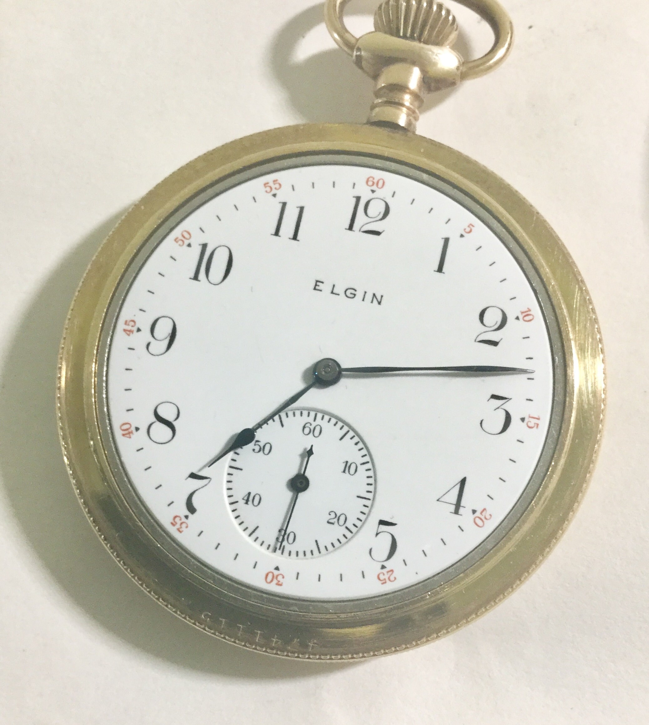 1909 Elgin Pocket Watch 15J 10S Gold Filled Case Running