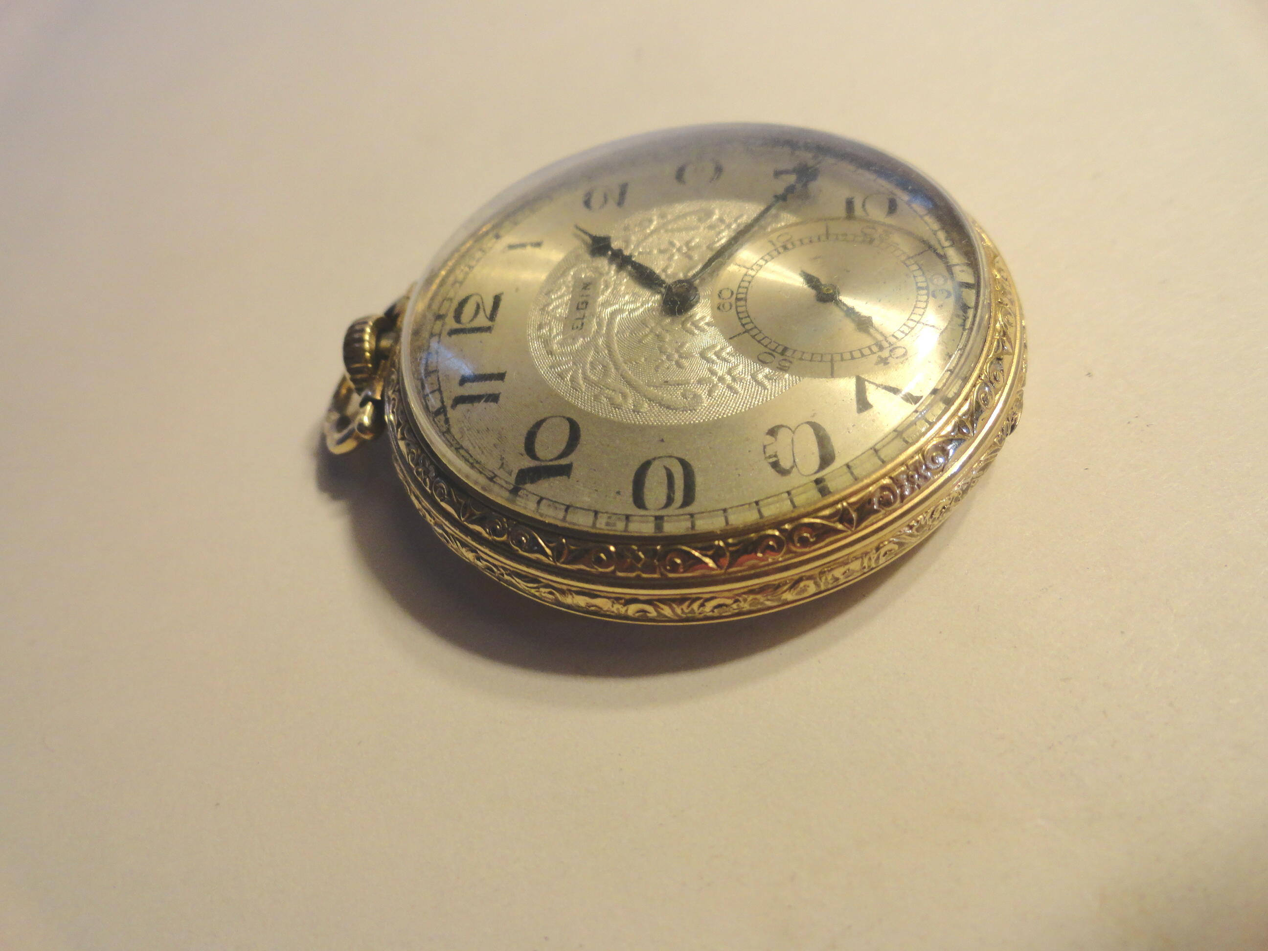 1930 Elgin Pocket Watch 7 Jewel Size 10 43mm Running