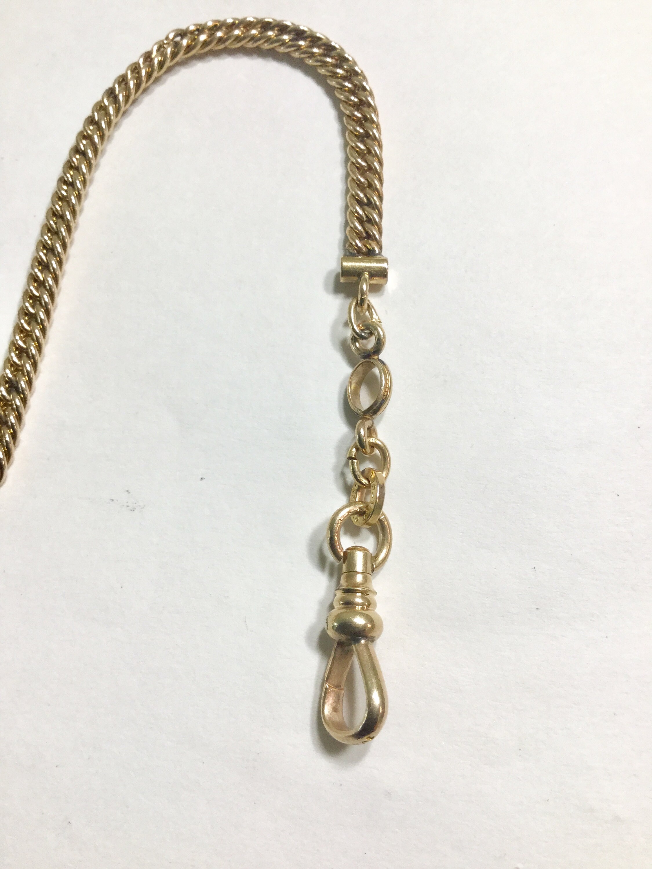 1930s Simmons Pocket Watch Chain 9 inches 3mm Gold Filled