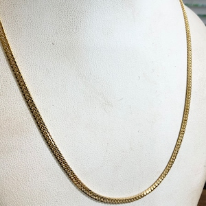 Vintage 1960s New Old Stock Yellow Gold Plate Necklace 18” 3mm