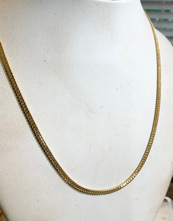 Vintage 1960s New Old Stock Yellow Gold Plate Necklace 18” 3mm