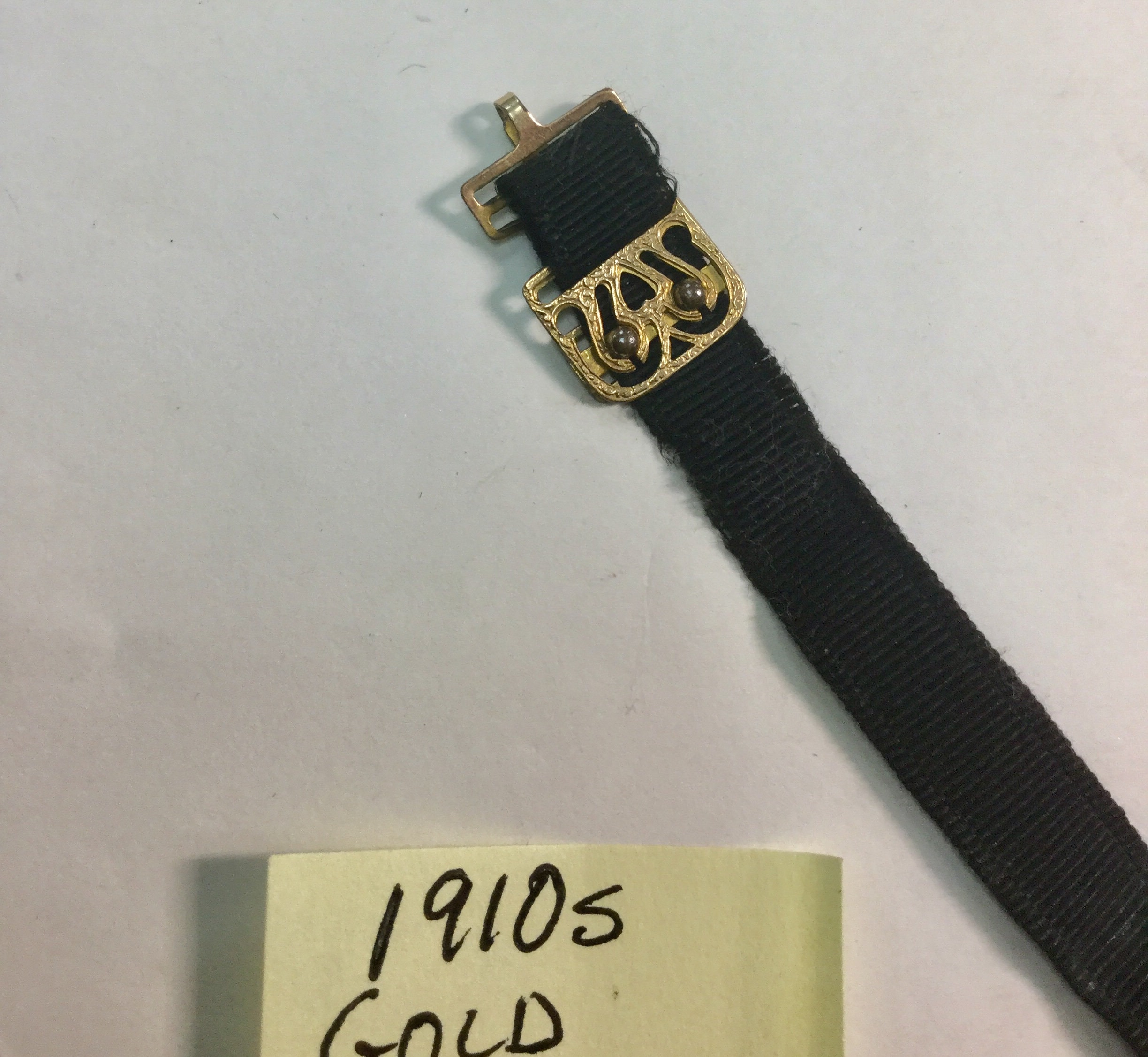 1910s Gold Filled Ribbon Clip On Watch Band