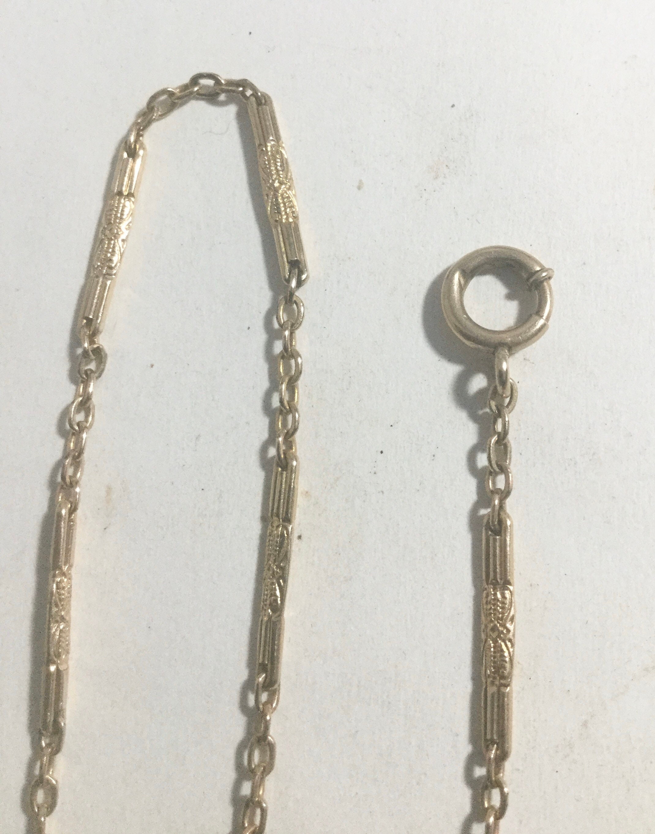 1920s Simmons Gold Filled Pocket Watch Chain 13 1/2” 2mm