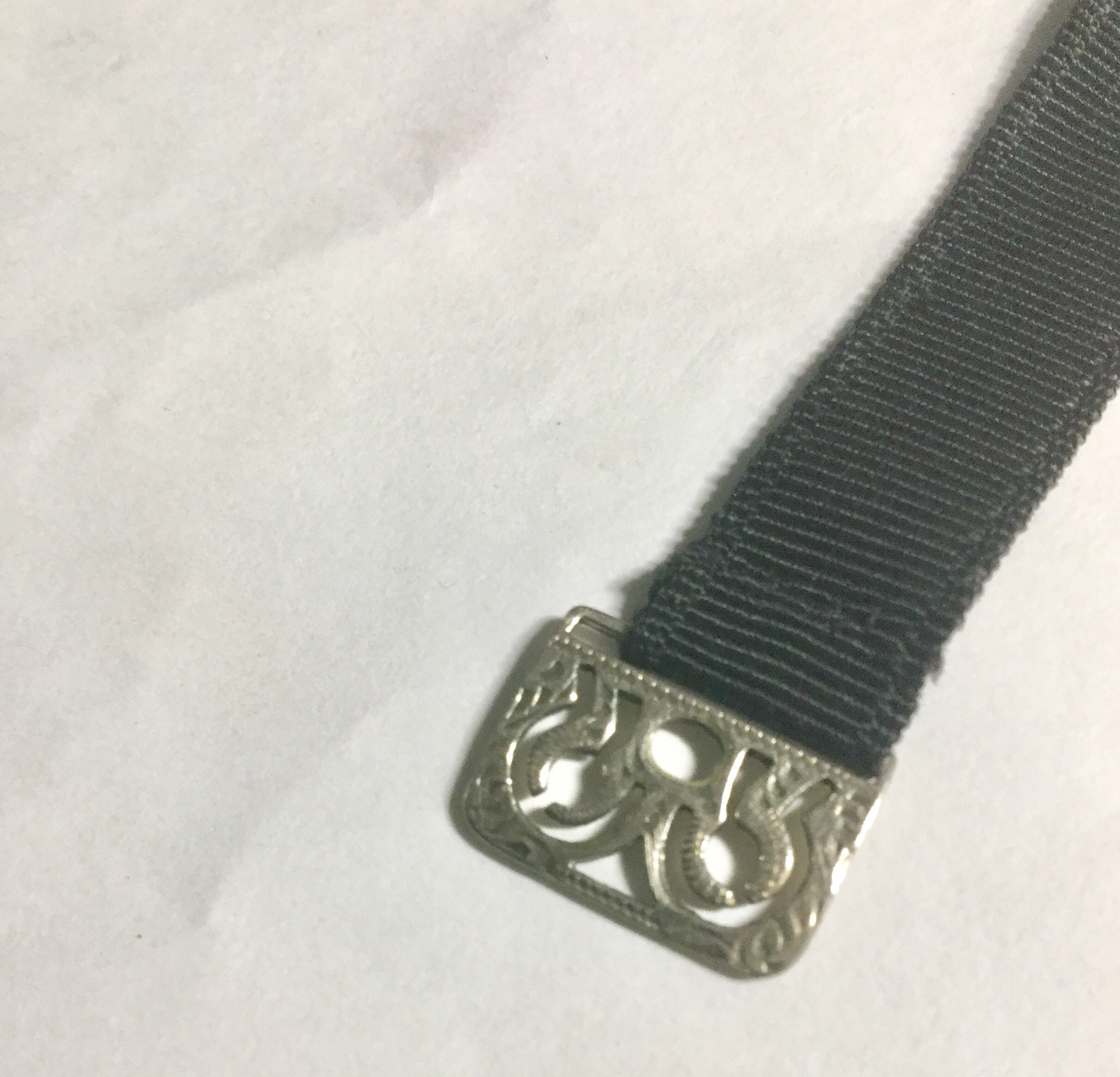 1910s Ribbon Watch Band with Gold Filled Clasp 11mm