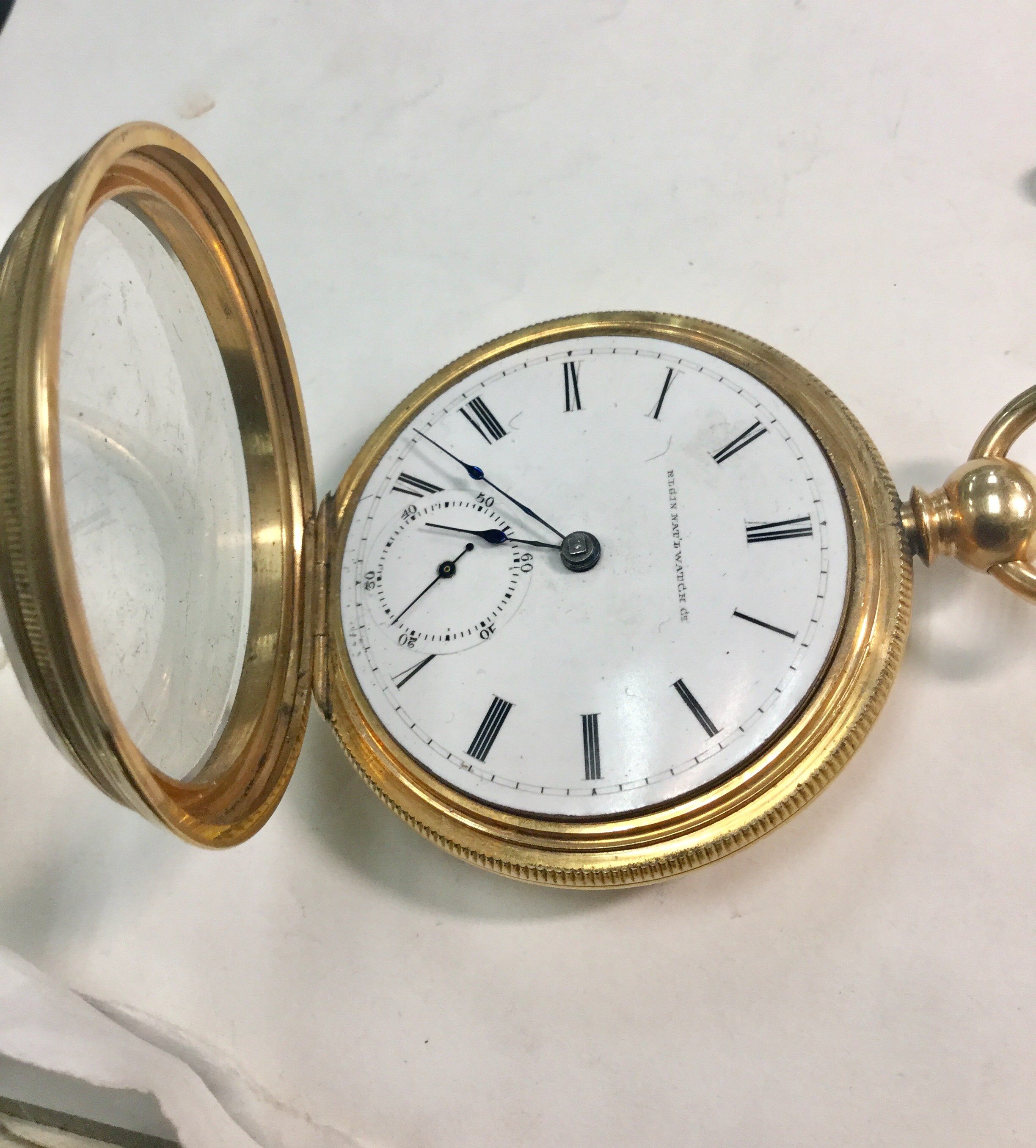 1879 Elgin Gold Filled Pocket Watch Key Wind Key Set 7 Jewel 18S 55mm