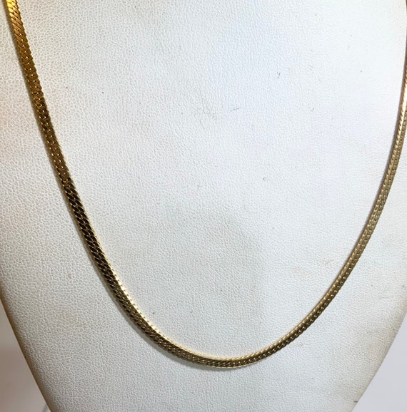 Vintage 1960s New Old Stock Yellow Gold Plate Chain Necklace 20” 2mm