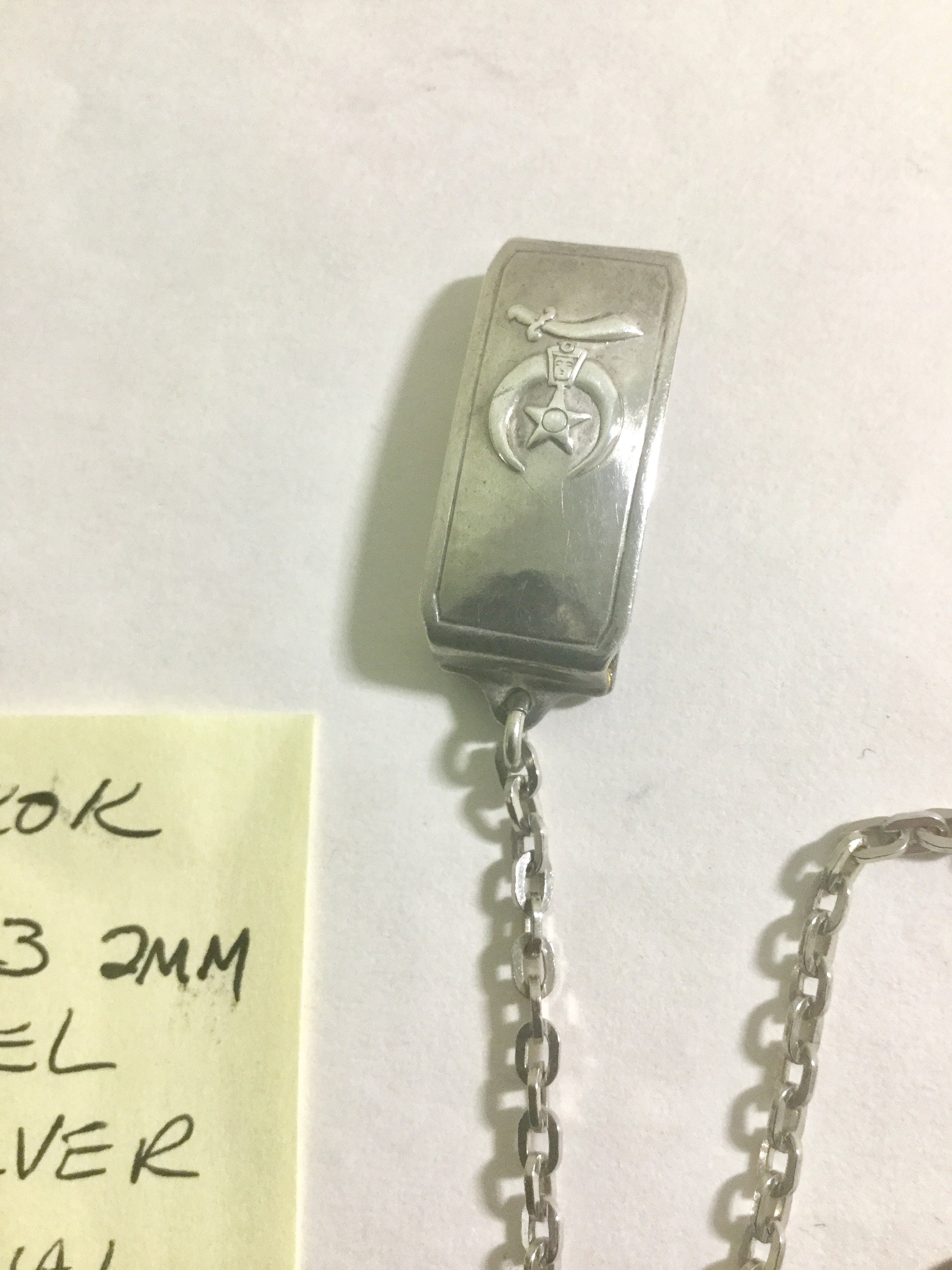1923 Hickok Pocket Watch Chain Belt Slide Through Nickel Silver