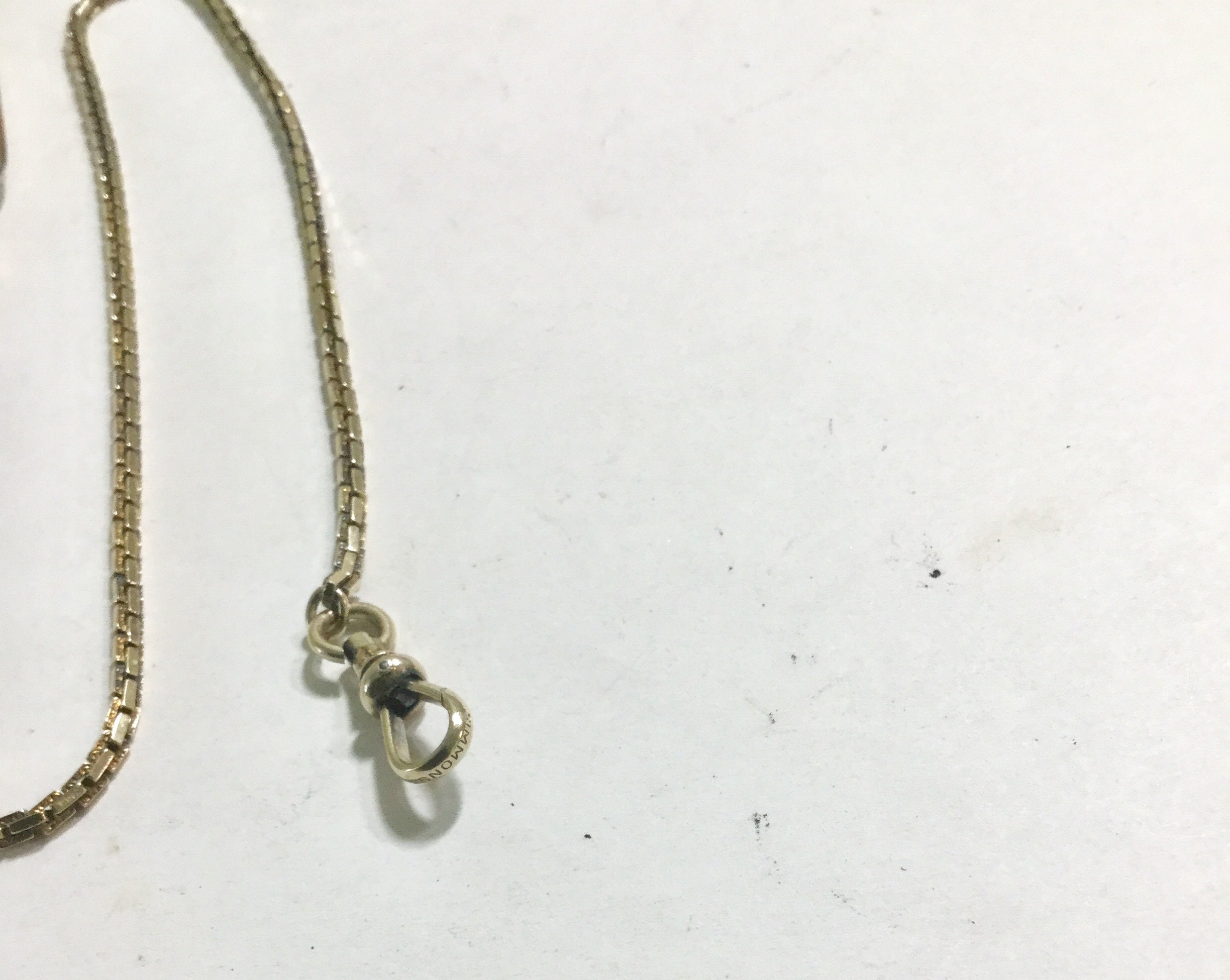 1940s Simmons Gold Filled Pocket Watch Chain 14 1/4 inches 2mm