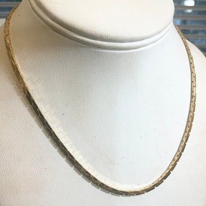Vintage 1960s New Old Stock Yellow Gold Plate Choker Necklace 16” 3mm