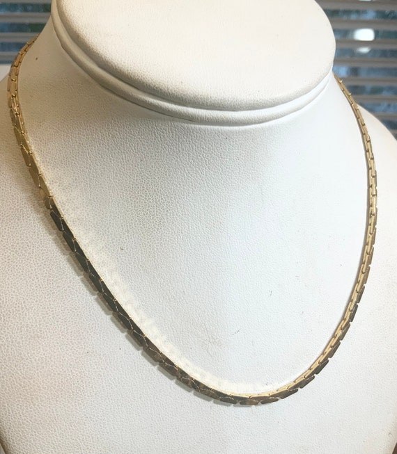 Vintage 1960s New Old Stock Yellow Gold Plate Choker Necklace 16” 3mm