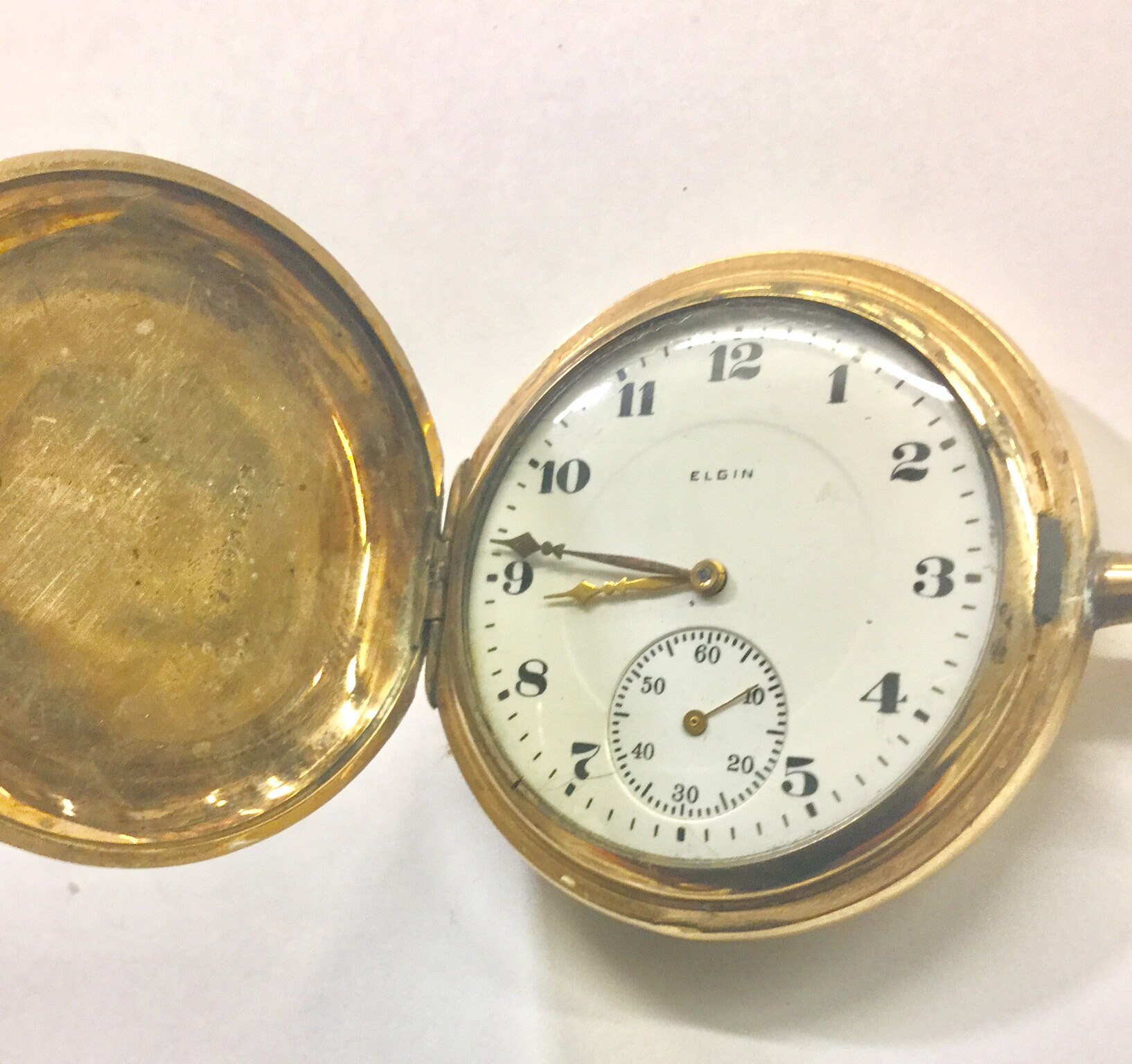 1923 Elgin Pocket Watch Gold Filled Hunting Case 17J 14S Running