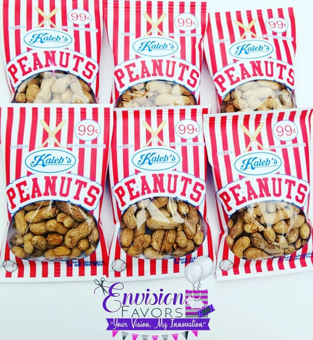 Baseball theme Peanut Personalized Treat Bags Custom Chip Etsy