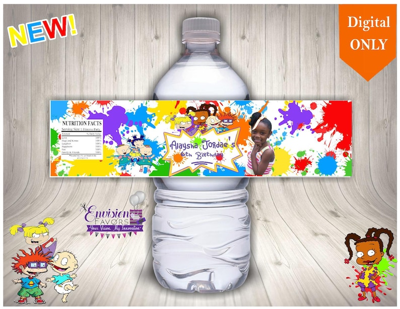 90s throwback|YOU PRINT 90s party|Rugrats birthday Labels Rugrats Water Bottle Labels|Birthday ideas|Custom Party Favors|Chip bags