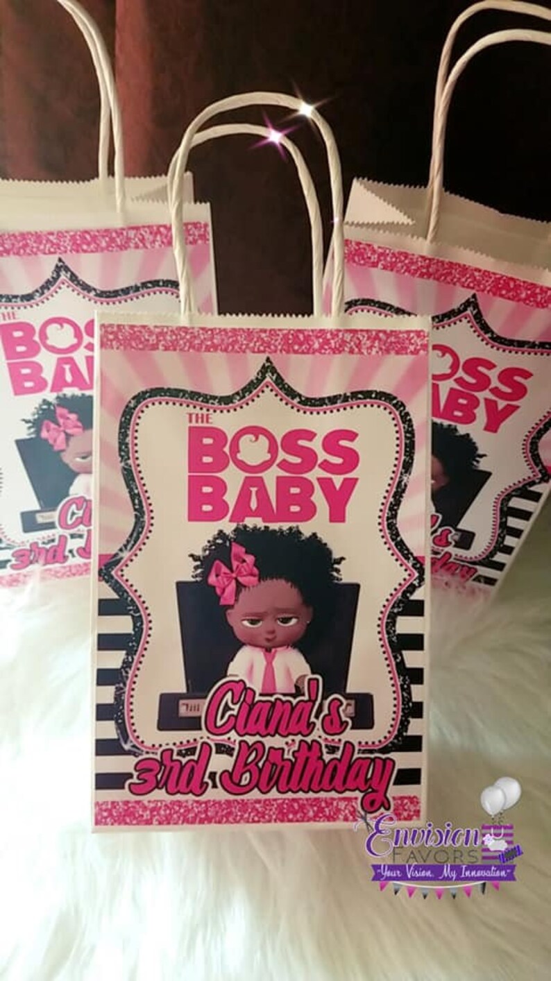 BOSS Baby Birthday Party Favors|Boss Baby|Birthday Party Favors|Water Bottle labels|Candy Wrappers|BOSS baby chip bags|African American