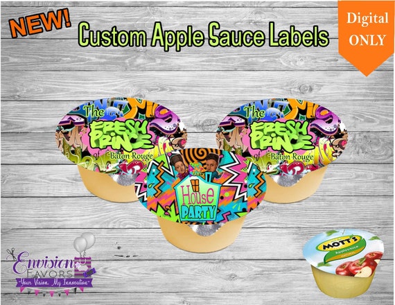 Fresh Prince 90s Hip Hop Digital Apple Sauce Labelsbirthday Etsy