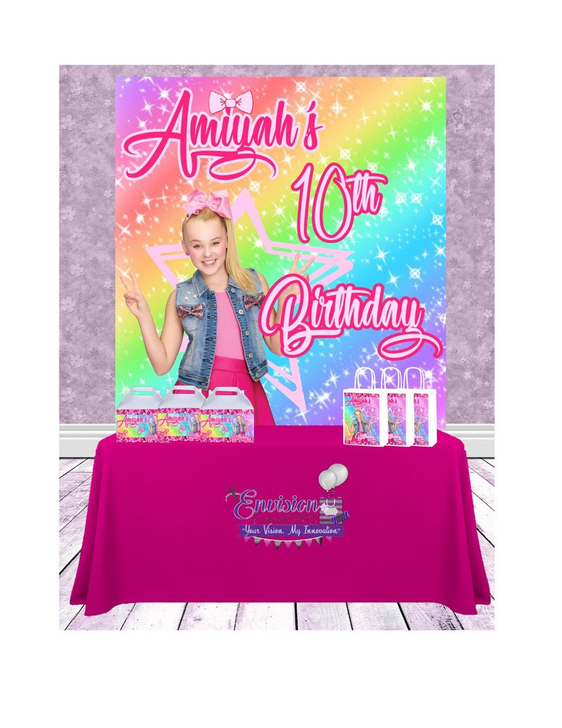 JoJo Siwa Party Theme 5x6 Foot Table Backdrop/Banner Step and | Etsy