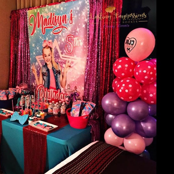 JoJo Siwa Party Theme 5x6 Foot Table Backdrop/Banner Step and | Etsy
