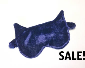 Сat sleep mask, velvet sleeping mask, sleepwear, blue sleep mask, sleeping eye mask, night mask, travel mask, SALE! FREE SHIPPING