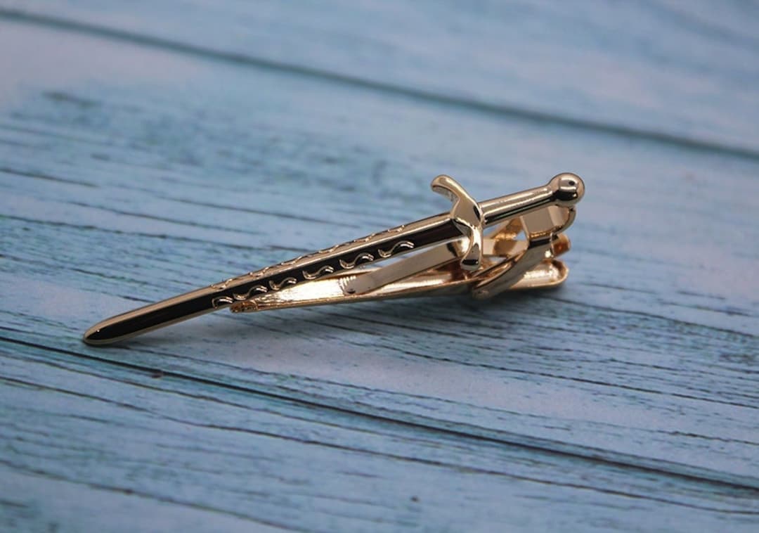 Personalised Sword Tie Clips for Men Novelty Sword Tie Clip Tie Pin for