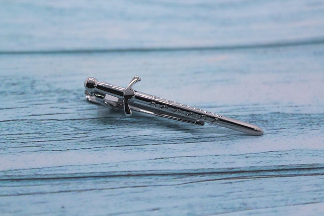 Personalised Sword Tie Clips for Men Novelty Sword Tie Clip Tie Pin for