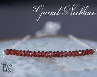 GARNET RUBY CRYSTAL NECKLACE. T585NCB