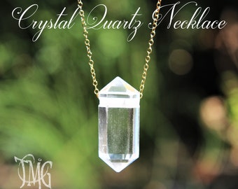 Crystal Quartz Necklace, April Birthstone, Raw Crystal Quartz Necklace, Rock Quartz Necklace, White Necklace, Genuine Gemstone Crystal