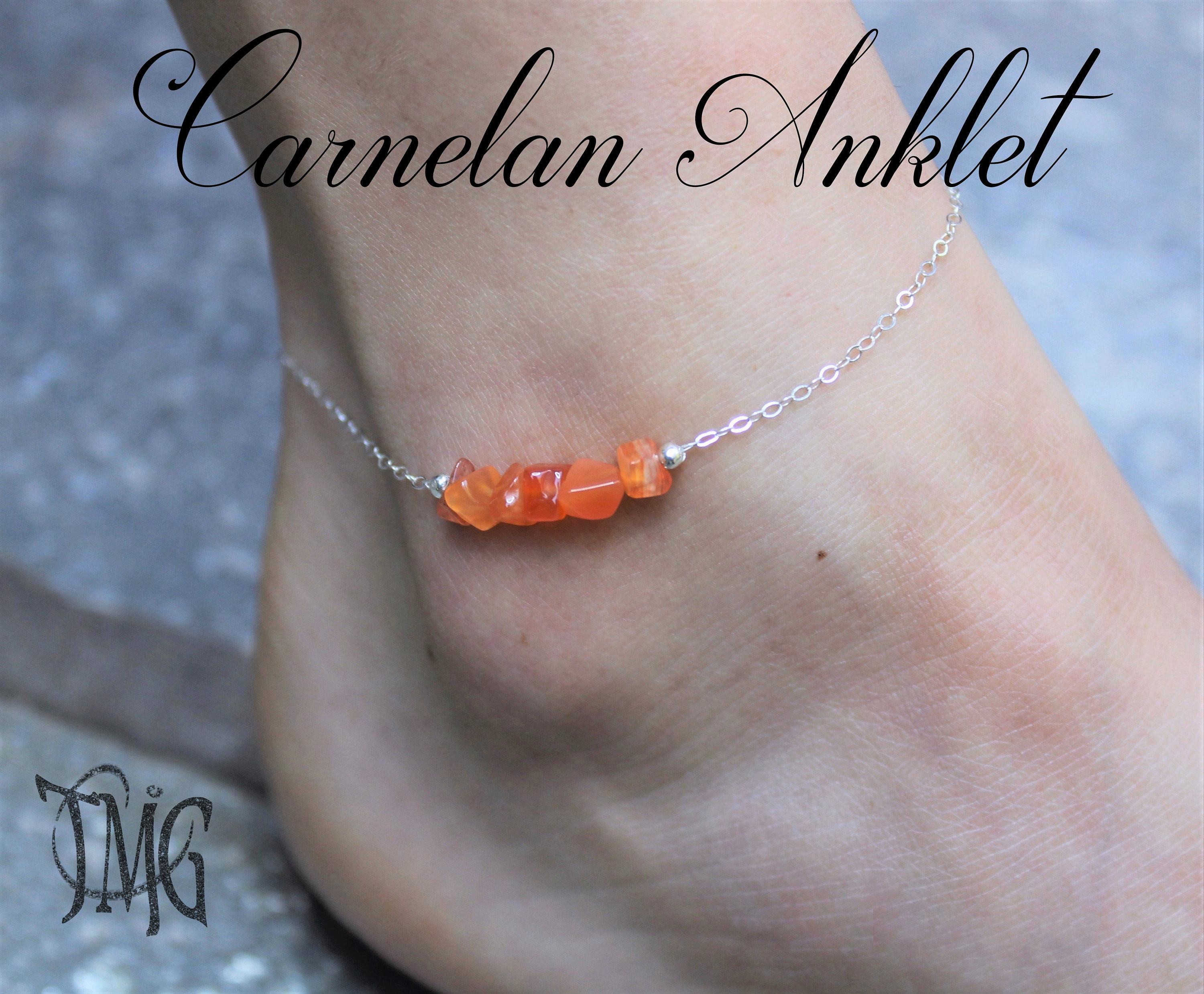 Carnelian Anklet - Etsy