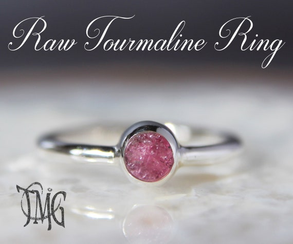 Crystal Ring Raw Tourmaline Ring Pink Tourmaline Ring Electroformed Ring Copper Ring Dainty Ring Tourmaline Jewelry Boho Ring
