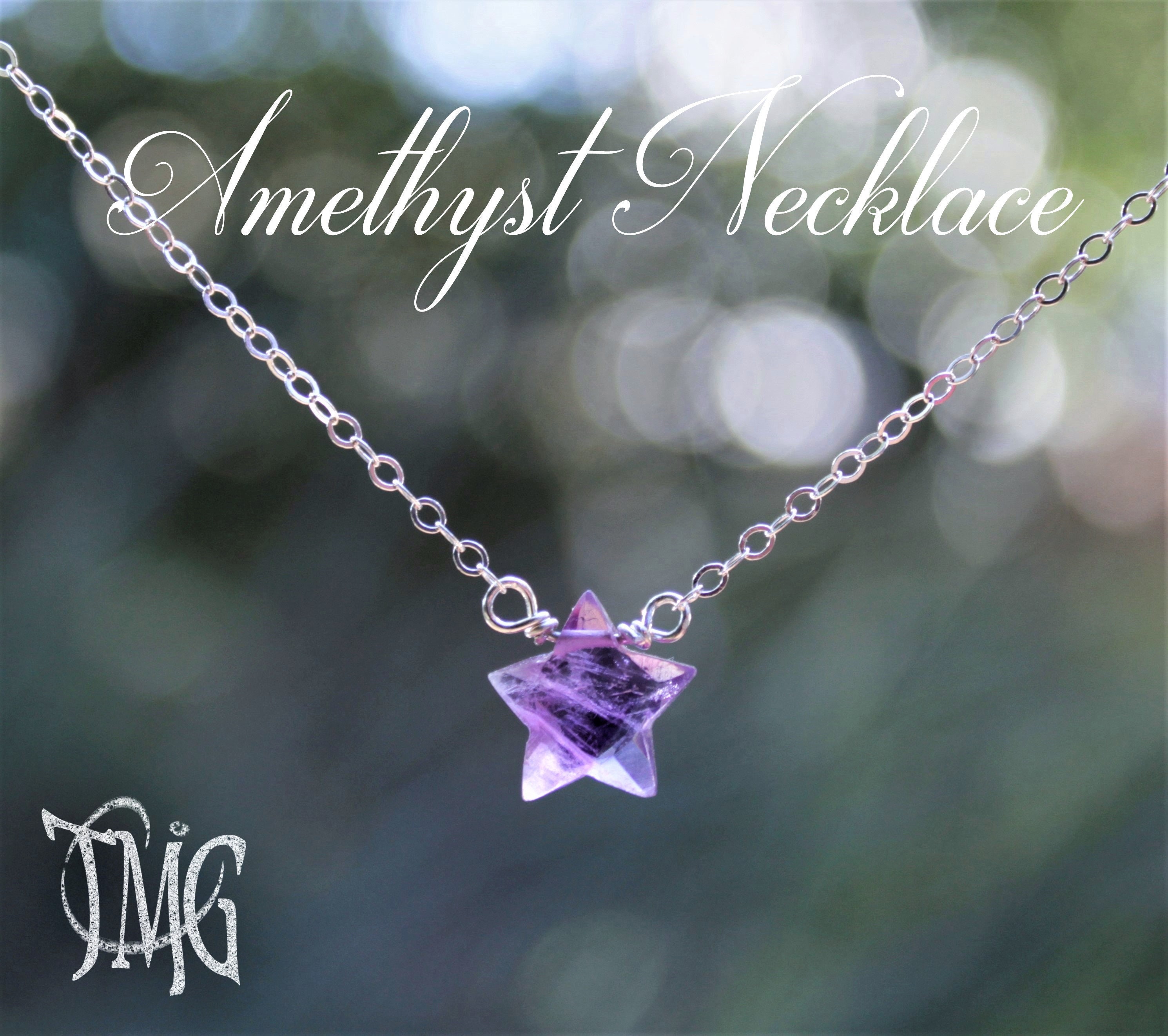 Amethyst Star Necklace - Etsy