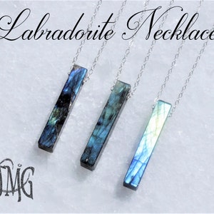 Labradorite Crystal Necklace, Healing Crystal Necklace, Raw Labradorite Necklace,Raw Crystal Necklace,Genuine Gemstone Necklace,Gift for Her
