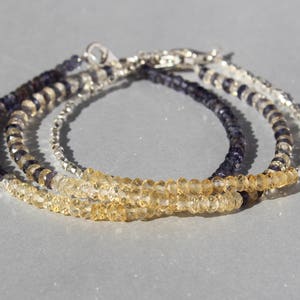 Citrine Bracelet, Herkimer Diamond Bracelet, Dainty Beaded Bracelet, November birthstone, Skinny Bracelet, Anklet, Genuine Gemstone Crystal image 7