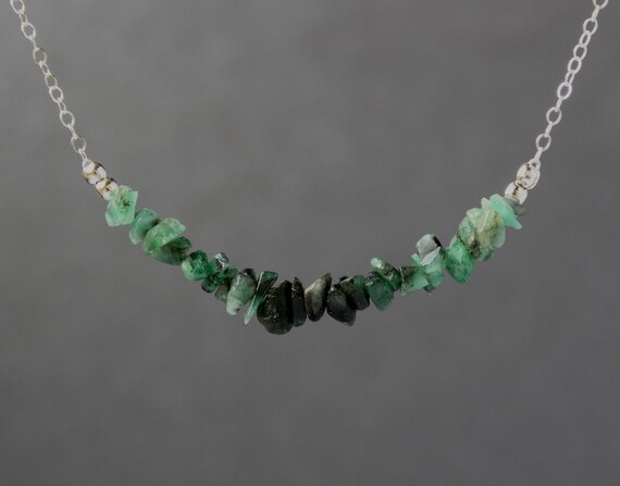 uncut emerald necklace