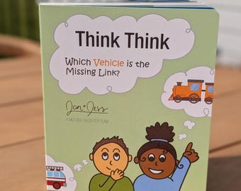 Think Think Vehicle Book - Children's Board Book - Ages 0 to 5 - Hardcover Picture Book - Kids Book - Interactive - Cars - Transportation